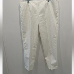 Lafayette 148 New York Cropped Pants Size 12 Soft Creamy White Color Side Zipper